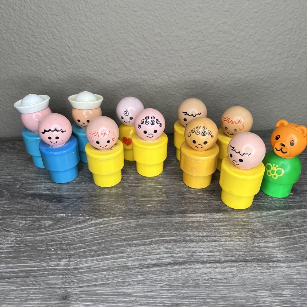 Vintage 1974/1984 Fisher Price 11 Little People Jumbo Chunky Boy Sailor Bear